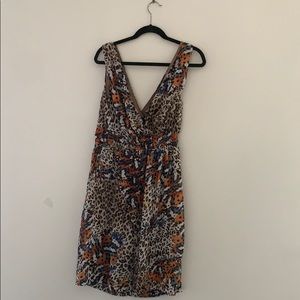 Beautiful tiger print with other colors dress.